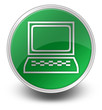 Green Glossy Icon "Computer Terminal"