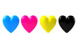 cmyk hearts lovers