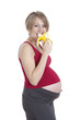 Photo: pregnant woman eating banana pregnant woman eating banana