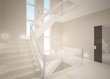 white 3d interior with stair