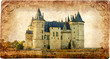 castles of France - Saumur, retro styled