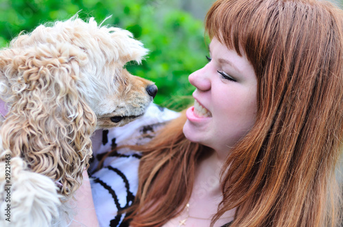 Photo: fun of girl and her pet fun of girl and her pet