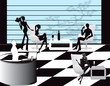 bar restaurant lounge coffee women Illustration vector