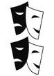 Vector set of theatrical masks - Tragedy and Comedy Vector set of theatrical masks - Tragedy and Comedy