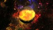 planète terre dans l'espace explosion