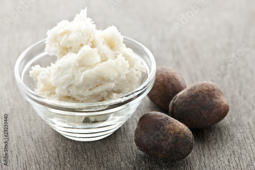 Photo: Shea butter and nuts in bowl Shea butter and nuts in bowl