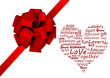 Conceptual illustration of a ribbon and a heart
