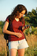 Girl with GPS navigator