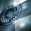Abstract techno perspective template for cover. Vector