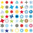 Collection of stars abstract vector icons symbols Collection of stars abstract vector icons symbols