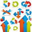 Abstract arrows 3D design elements. Vector illustration. Abstract arrows 3D design elements. Vector illustration.