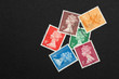 colorful British stamps withQueen Elizabeth II design