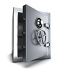 Bank safe with clipping path