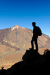 Man with Backpack in the Teide national park, tenerife