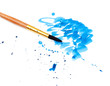 brush with blue paint stroke