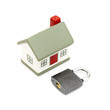 miniature house with lock