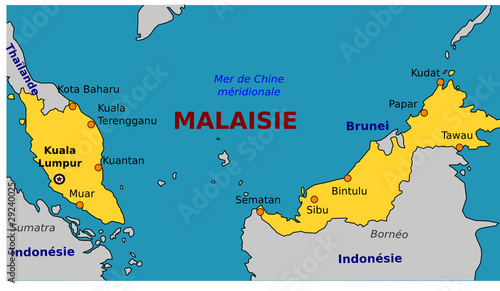 Vector: Carte de la Malaisie Carte de la Malaisie
