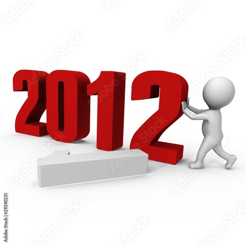 Illustration: Replacing numbers to form new year 2012 - a 3d image Replacing numbers to form new year 2012 - a 3d image