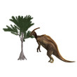 Dinosaur Parasaurolophus. 3D rendering with clipping path and