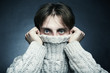 Photo: Artistic dark portrait of the young beautiful man with blue eyes Artistic dark portrait of the young beautiful man with blue eyes