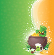 Saint Patrick's Day background with symbols of Ireland.
