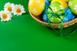 Easter eggs in basket