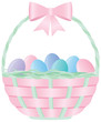 Colorful Painted Eggs in an Easter Basket Colorful Painted Eggs in an Easter Basket