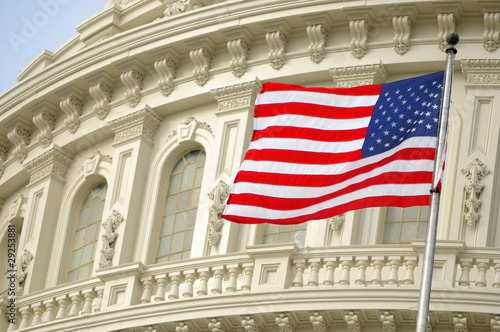 Photo: flag over the Capitol flag over the Capitol