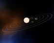 Diagram of our solar system with planets
