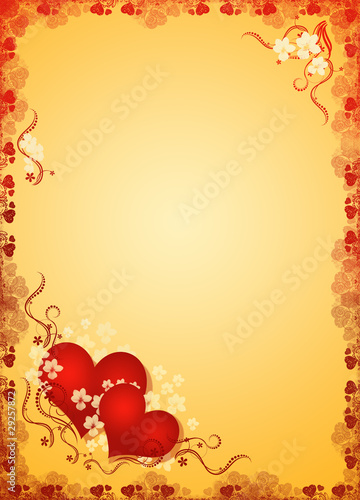 Illustration: valentines hearts in golden blank valentines hearts in golden blank