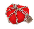 love locked heart shape with chains