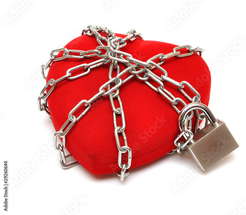 Photo: love locked heart shape with chains love locked heart shape with chains