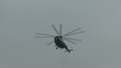 Helicopter escaping bad weather