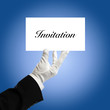 Holding invitation card