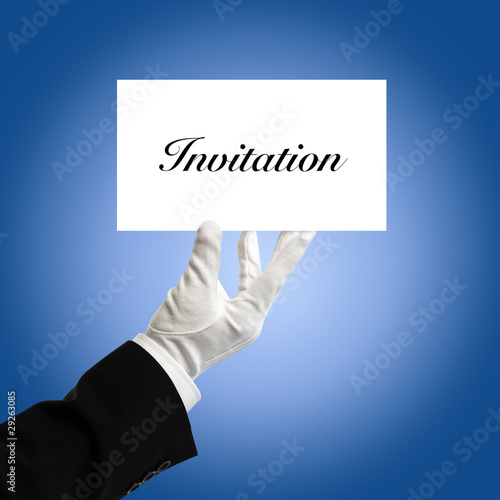 Photo: Holding invitation card Holding invitation card