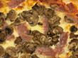 Ham and mushroom pizza