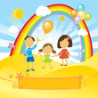 happy children celebrating