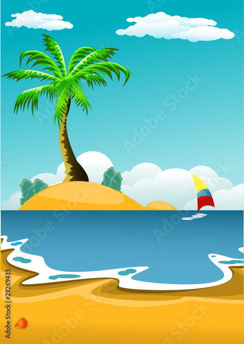 Vector: tropical beach tropical beach