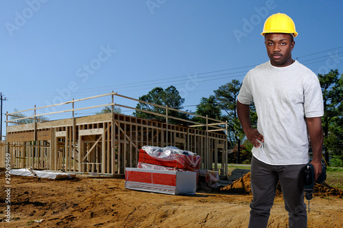 Photo: Construction Worker with Drill Construction Worker with Drill