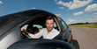 oung businessman in the car