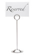 Reserved sign in stainless steel card holder stand Reserved sign in stainless steel card holder stand