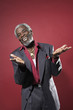 Cheerful Man with Hands Outstretched