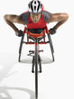 Paraplegic cycler, elevated view