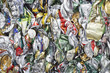 Pile of tin cans, full frame