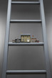 Small model houses on ladder