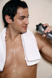 Man cooling off after the gym