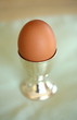Boiled egg in a silver egg holder