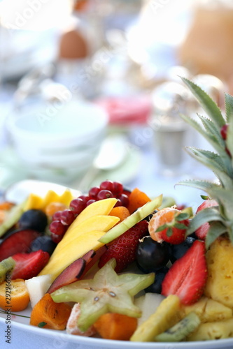 Photo: Plate of assorted fruit Plate of assorted fruit