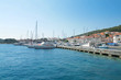 View over Korcula old city on the side of the harbo