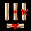 Parchment scrolls isolated